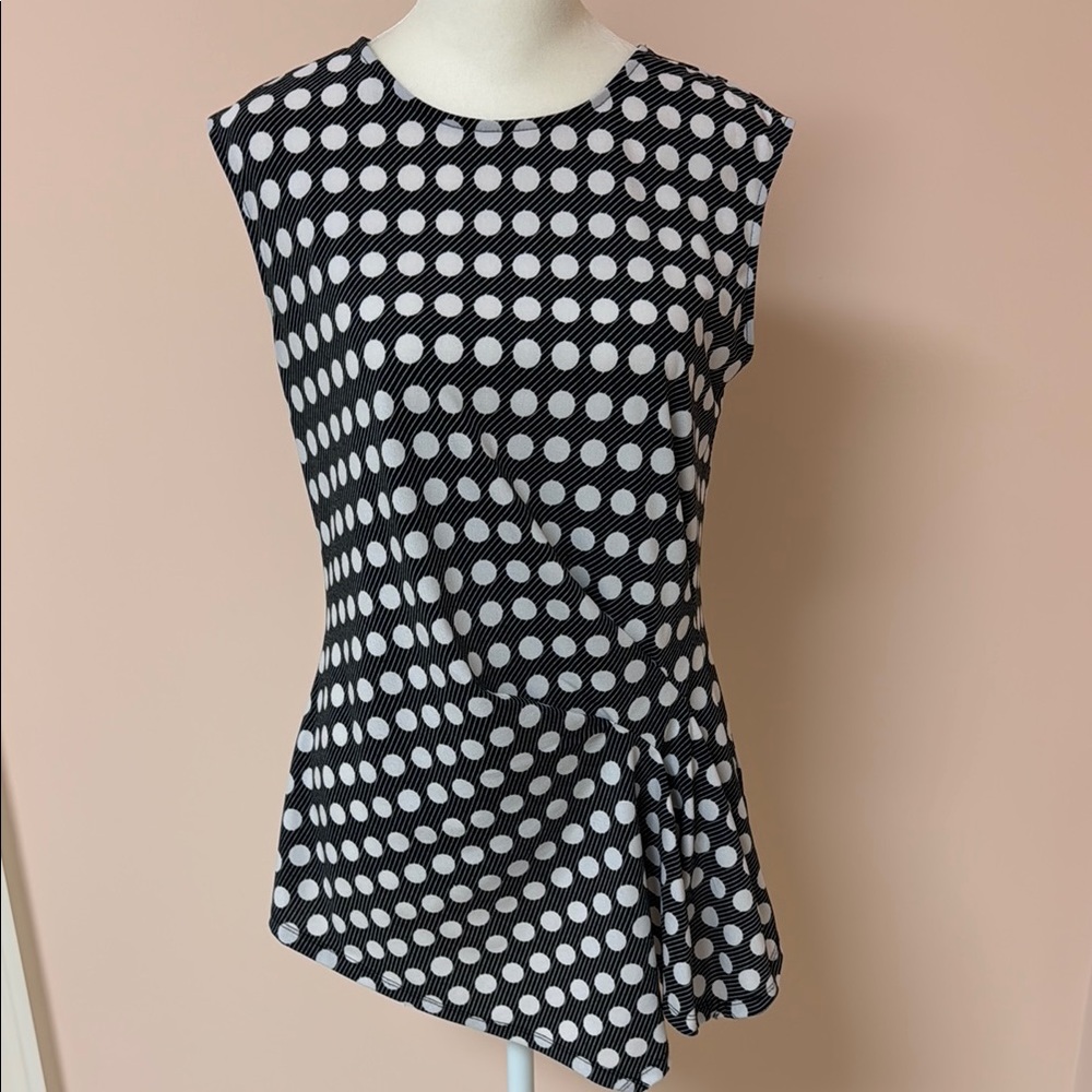 Vince Camuto Black and White polka dot  Sleeveless Blouse